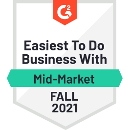 G2 Easiest to do Business with Mid-market Fall 2021