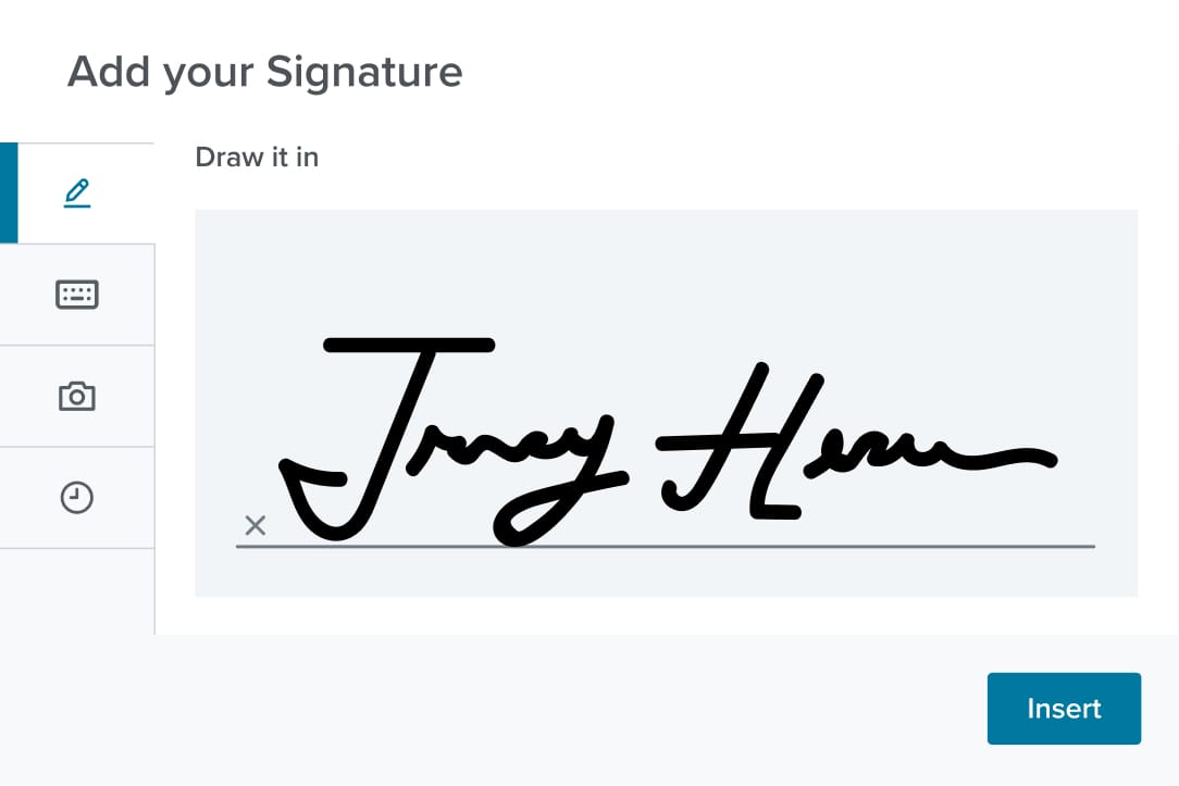 Example of collecting an e-signature with HelloSign