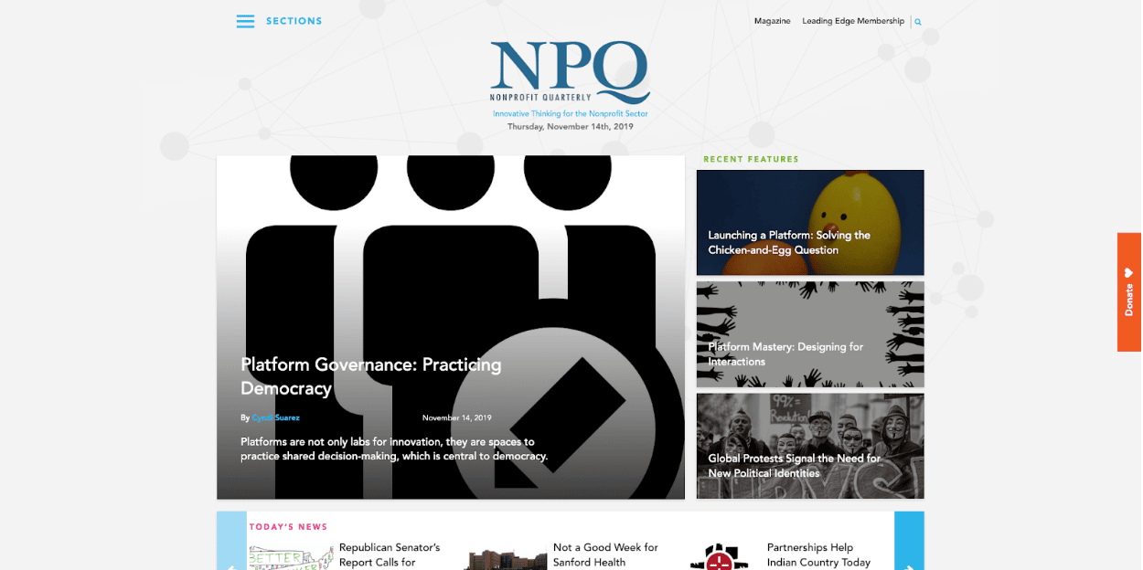 Nonprofit Quarterly blog screenshot
