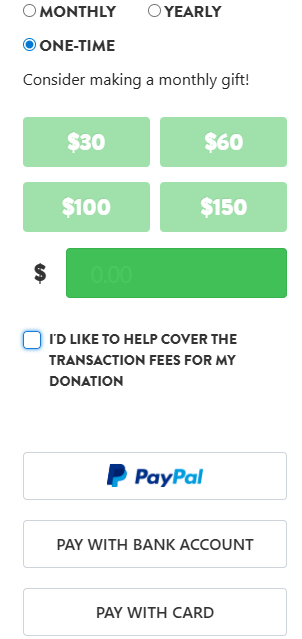 The mobile version of the Climate Reality Project’s online giving form
