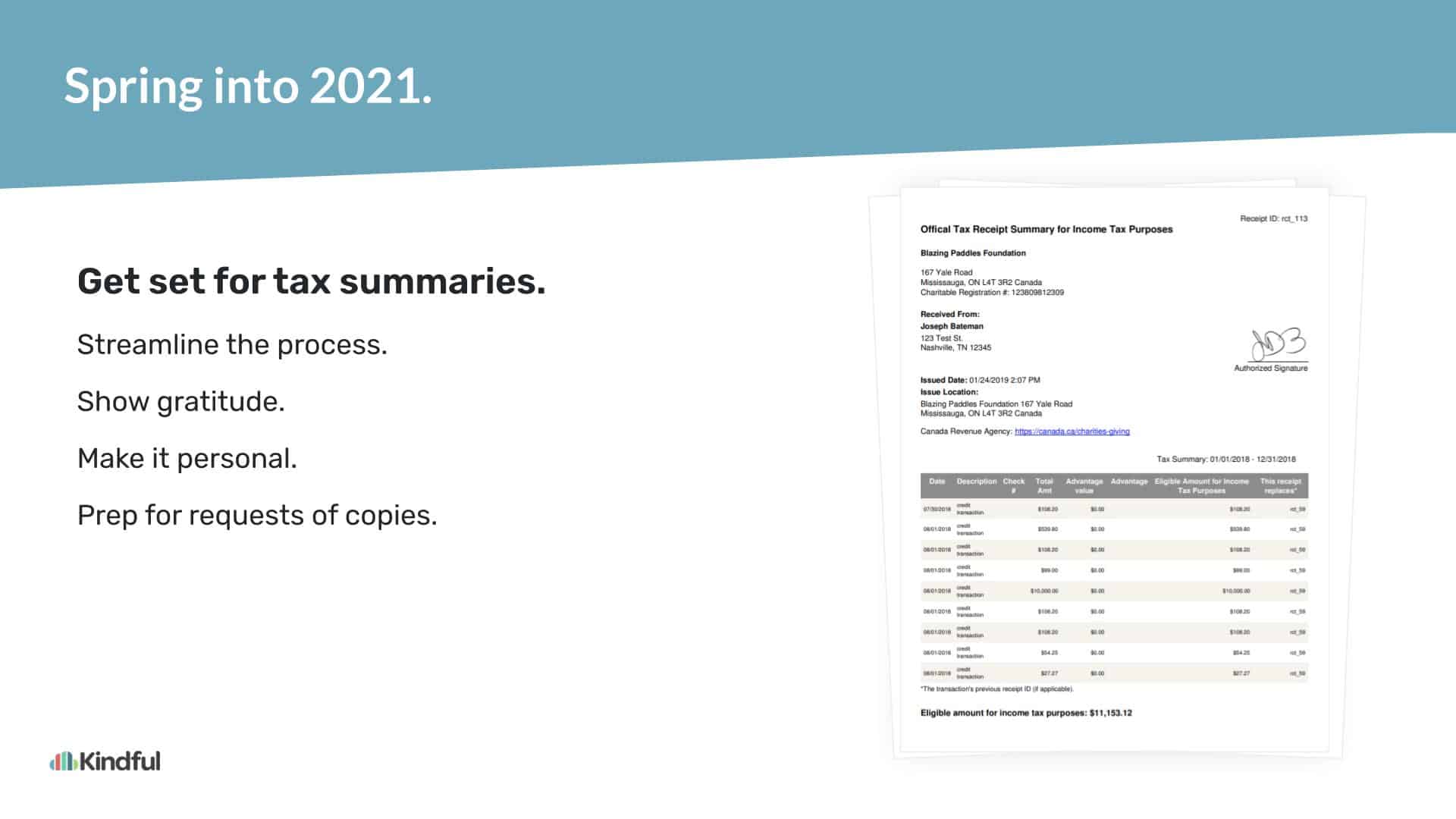 Slide 11: Get set for tax summaries.