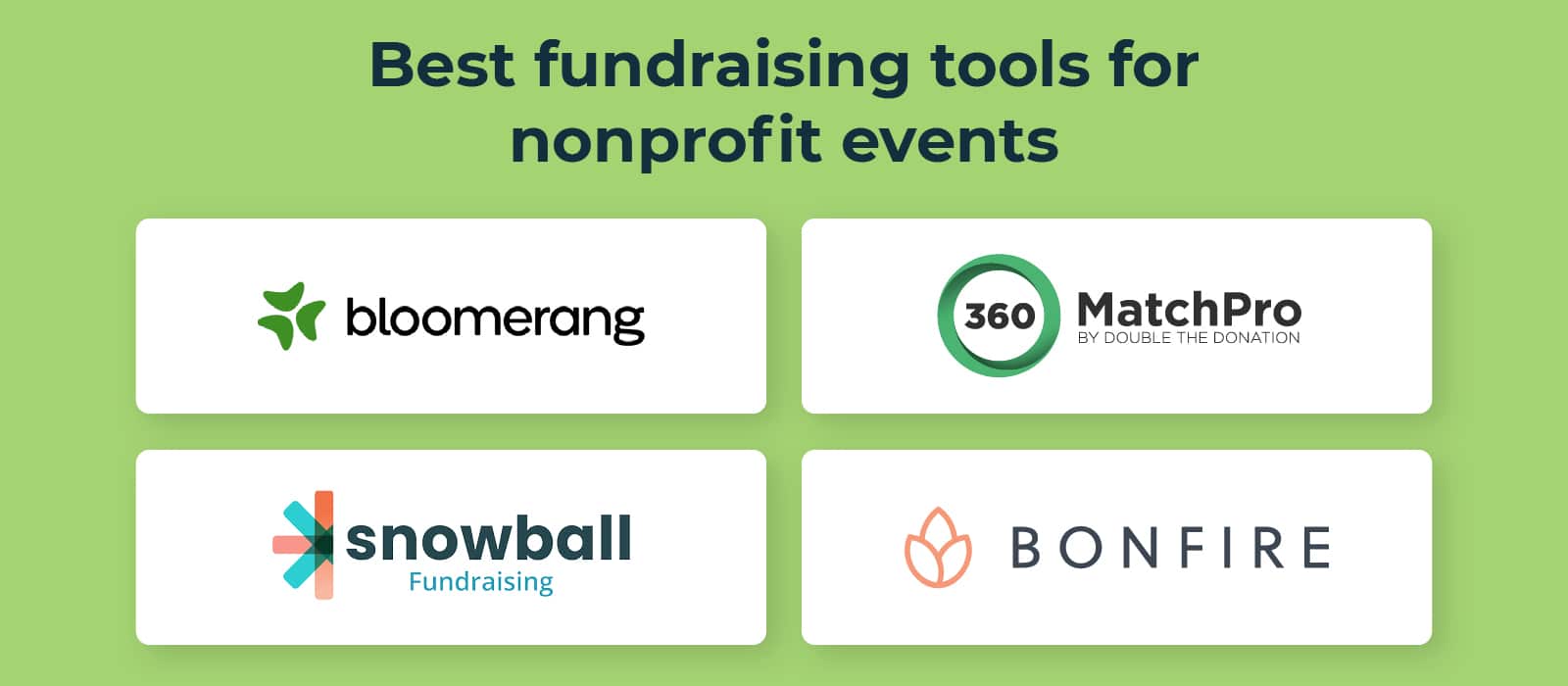 Logos for the event fundraising tools listed below