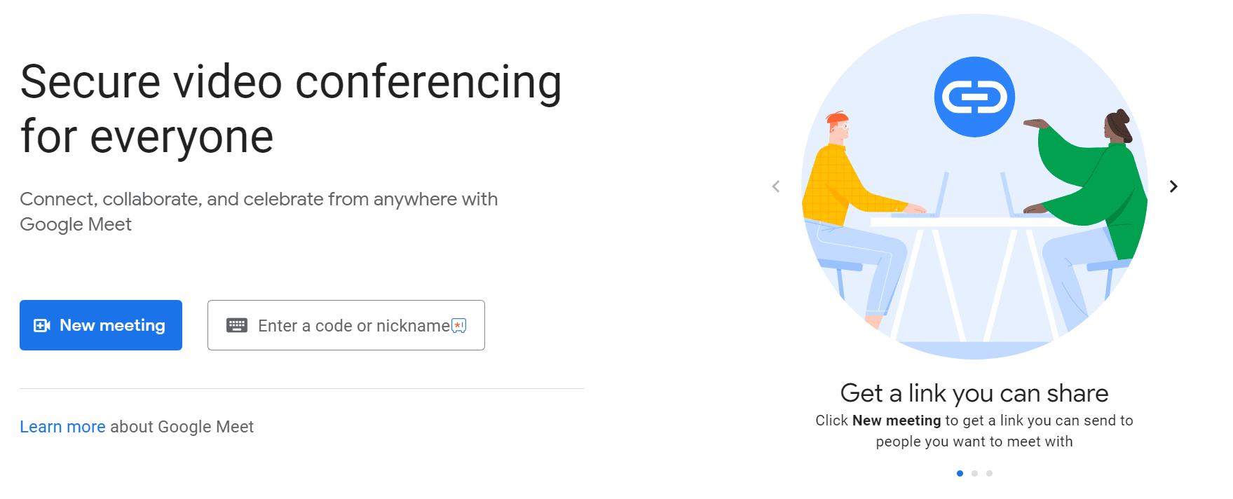 Google Meet offers free video conferencing software. 
