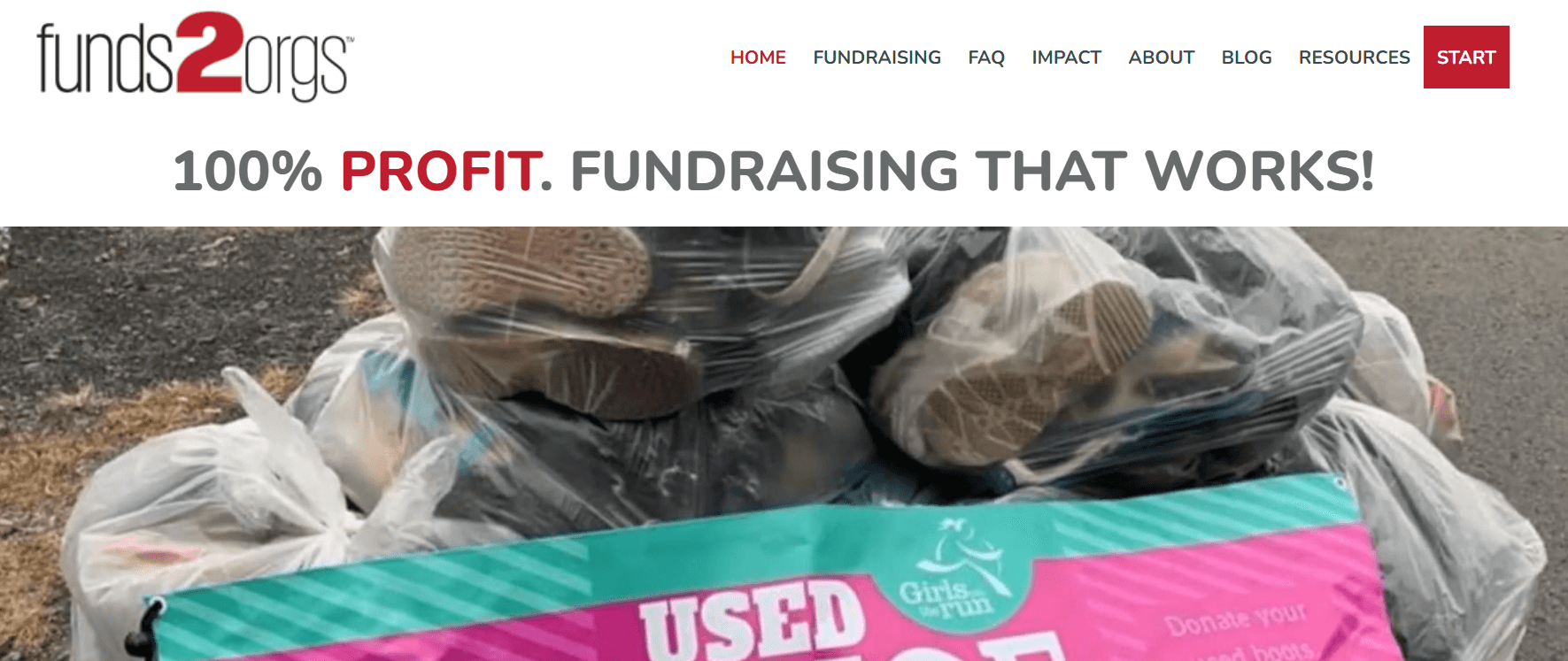 Funds2Orgs homepage