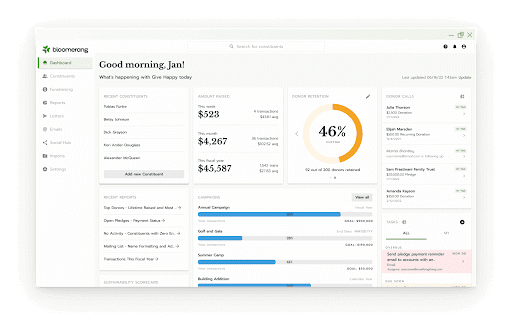 Product image for Bloomerang, a donor management and online fundraising tool