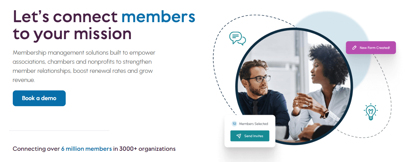 lt: Homepage for MemberClicks, a nonprofit membership management software option