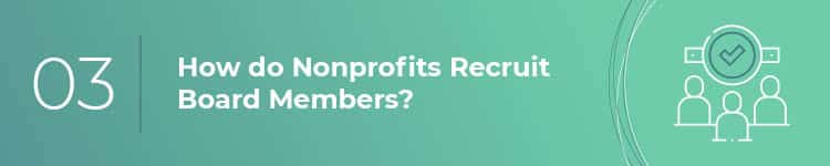 How do organizations recruit members for the nonprofit board of directors?